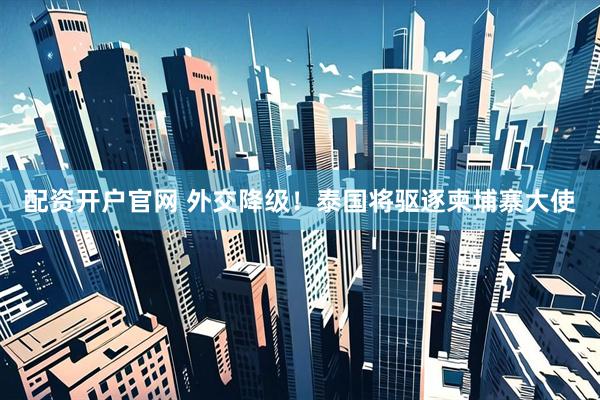 配资开户官网 外交降级！泰国将驱逐柬埔寨大使