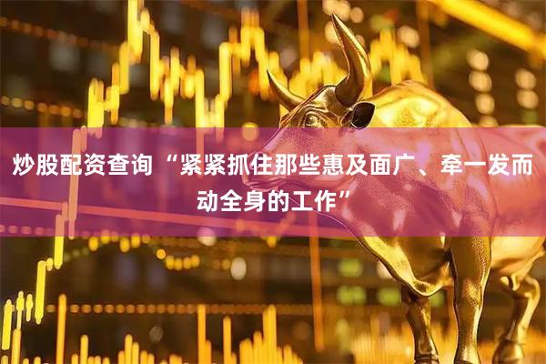 炒股配资查询 “紧紧抓住那些惠及面广、牵一发而动全身的工作”